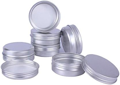 12PCS 2oz Silver Aluminum Cosmetic Sample Tins with Screw Lids