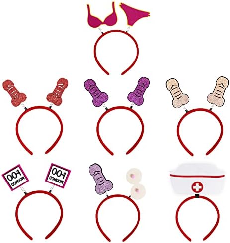 EINCORN 7 Naughty Headband for Bachelorette Party Decorations
