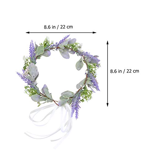 Beaupretty Lavender Flower Crown Headband for Women