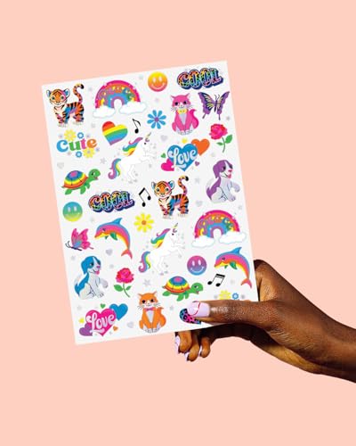 XO Fetti Cute Neon Rainbow Animal Temporary Tattoos - 68 Iridescent Foil Pcs