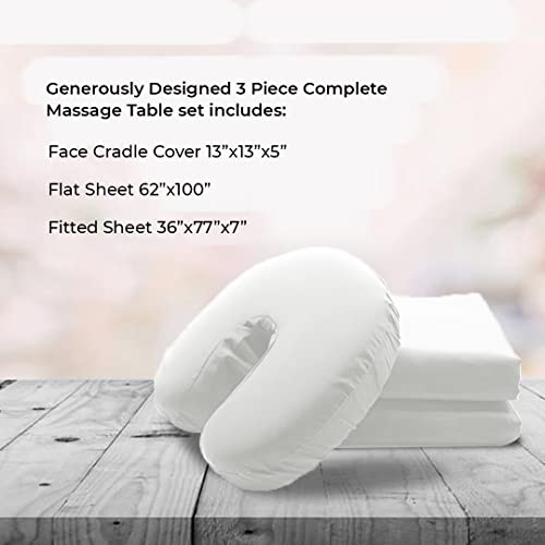 Avalon Care Microfiber Massage Table Sheets 3-Piece Set