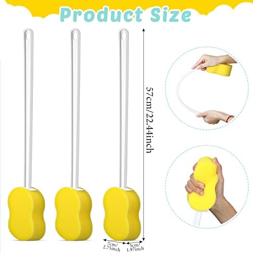 Yetene 3 Piece Long Handle Sponge Back Scrubber