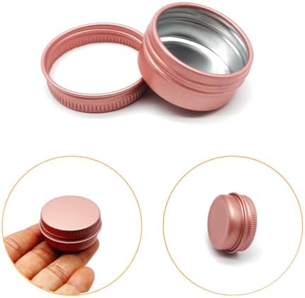 24 Pack Matte-Pink Aluminum Tin Jar for Cosmetics
