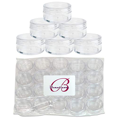Beauticom 10G Clear Round Jars with Screw Cap - 1000 Pieces BPA Free