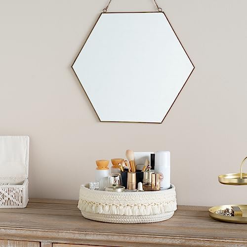 Mkono Macrame Makeup Organizer Basket Boho Decor