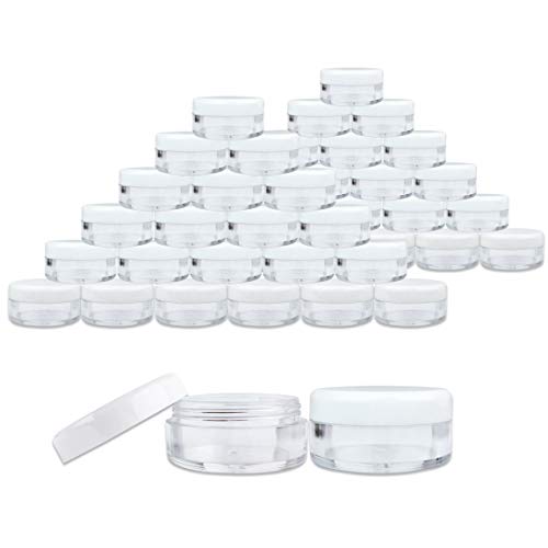 2000 Pcs Beauticom 5G5mL Clear Jars with White Lids