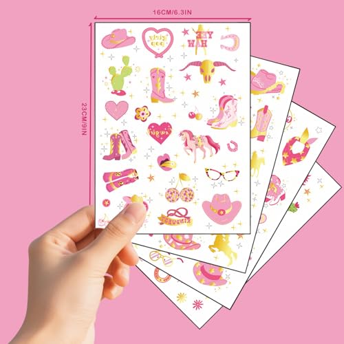 Cowgirl Temporary Tattoos 80 Gold Foil Styles