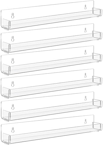 6 Pack Clear Nail Polish Rack Wall Mount Organizer