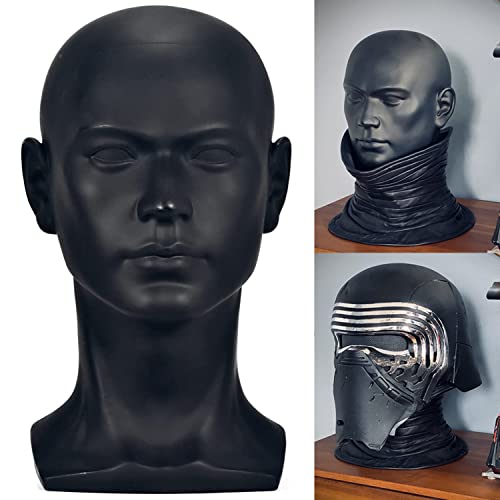 FanLin Professional Male Mannequin Head Display Stand Matte Black