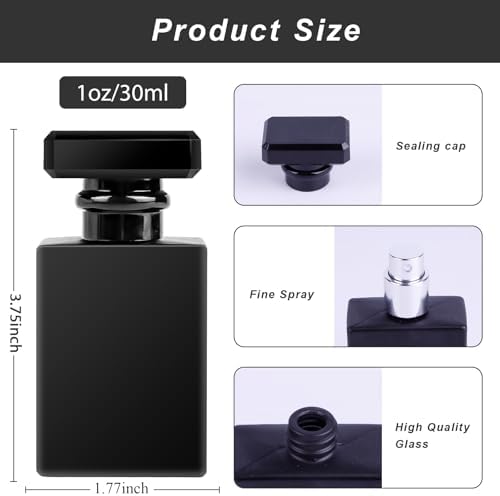 2pcs 30ml Glass Perfume Bottles Empty Refillable Travel Atomizers