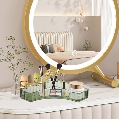 Makeup Organizer for Vanity Corner Storage Shelf Green