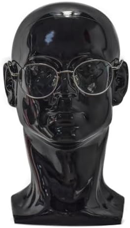 Fnnemg PVC Matte Black Male Mannequin Head Stand