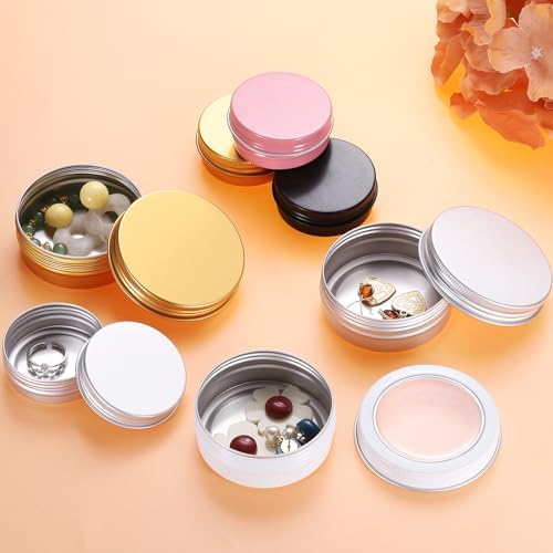 Uxcell 2 Oz Aluminum Tin Cans 24 Pcs White