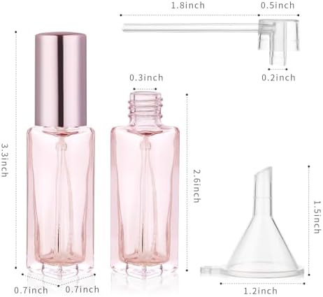 YOCASII Refillable Glass Travel Perfume Bottles 4PCS 10ml