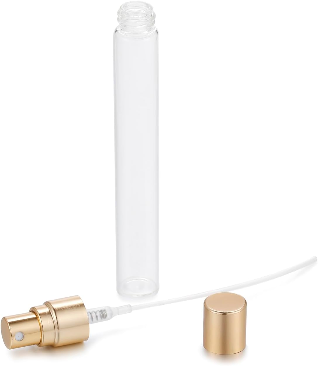 20Pcs 10ml Clear Glass Mist Spray Bottles with Golden Nozzle