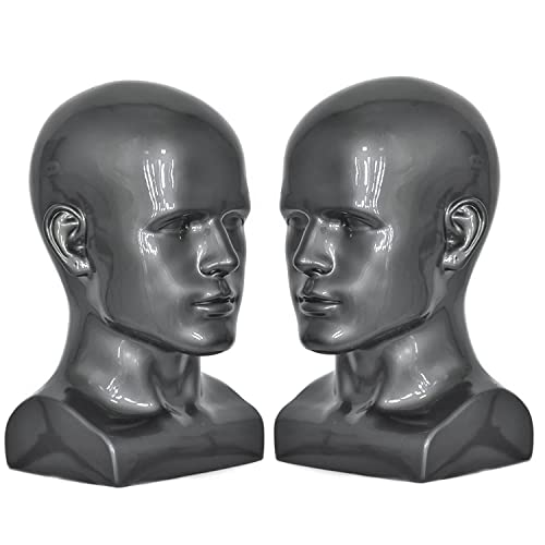 PVC Silver Grey Mannequin Head Display Stand for Hats and Wigs
