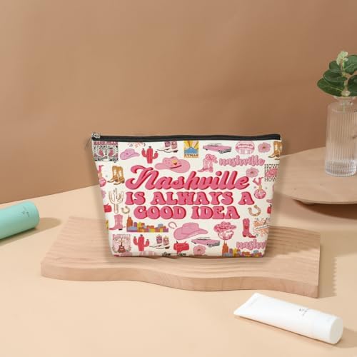 Nashville Themed Cosmetic Bag for Travelers and Friends