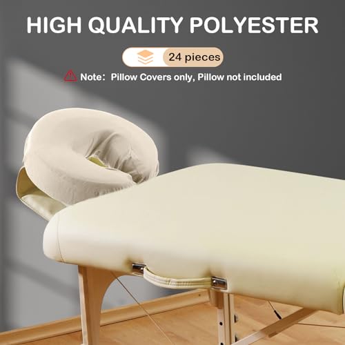 24 Pcs Reusable Face Cradle Covers for Massage Table