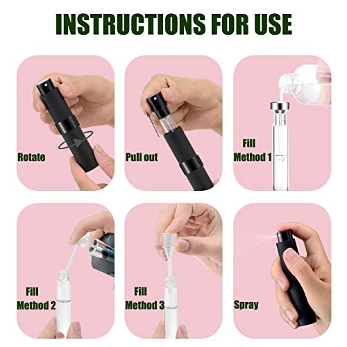 2PCS 8ml Mini Perfume Atomizer Bottles Matte Black