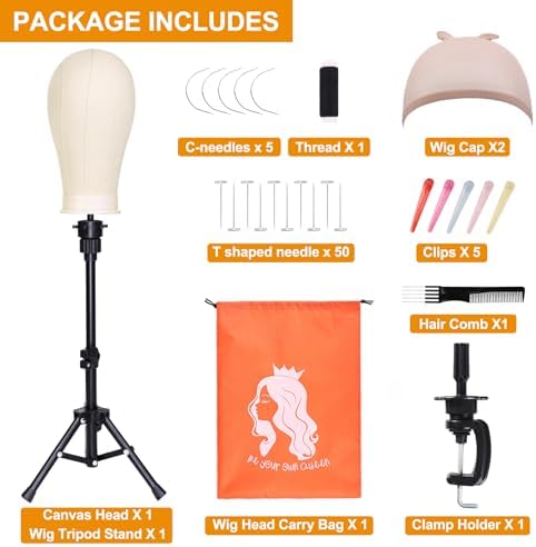 PWEOUKE 23 Inch Wig Stand Tripod with Head Set