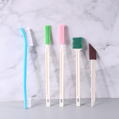 7pcs Long Handle Tile Cleaner Brush Set for Bathroom and Cleaning Tools