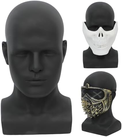 AMLUCKS Male Mannequin Head PVC for Wig Display Black