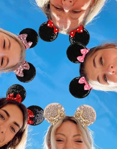 Tobeffect Mouse Ears Hair Clips Pack Cute Bow Accessories for Women