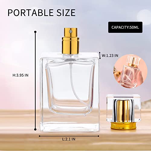 Refillable Perfume Bottle 2 Pack Glass Spray Bottle 50ml 17oz