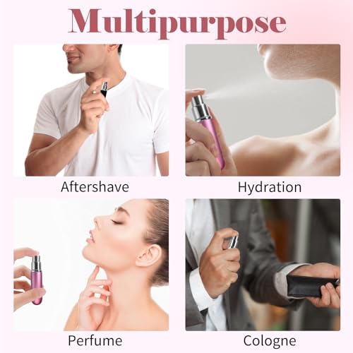 4PCs Mini Perfume Travel Bottles Refillable 5ML Spray Containers for Men Women