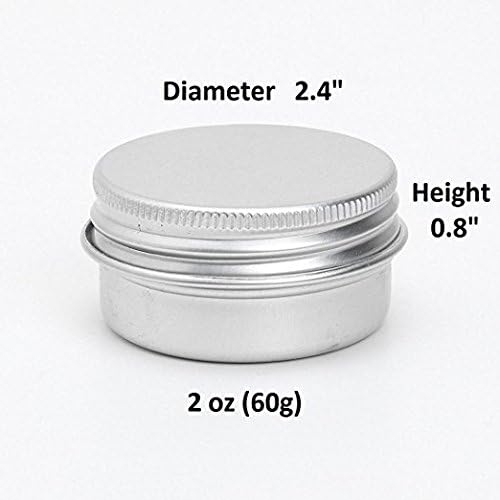 CTKcom 2-Ounce Aluminum Tin Containers with Screw Top
