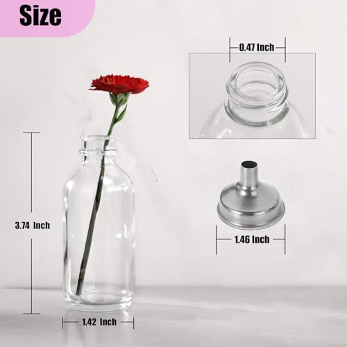 DIDITIME 6 Pack Shot Bottles with Caps and Funnels