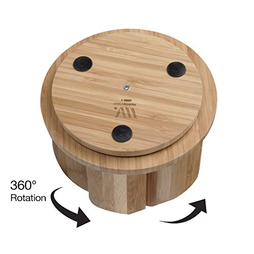 MobileVision Bamboo Rotating Makeup Organizer 5 Sections