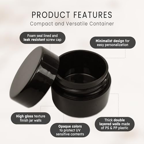 PANA Beauticom 96 Piece Black Plastic Jar Set