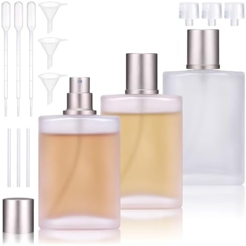 3 Pcs Empty Perfume Spray Bottles 50ml Reusable Glass Atomizer