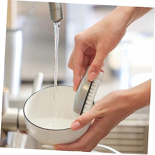 Multipurpose Stainless Steel Soap Brush with Soft Nylon Bristles