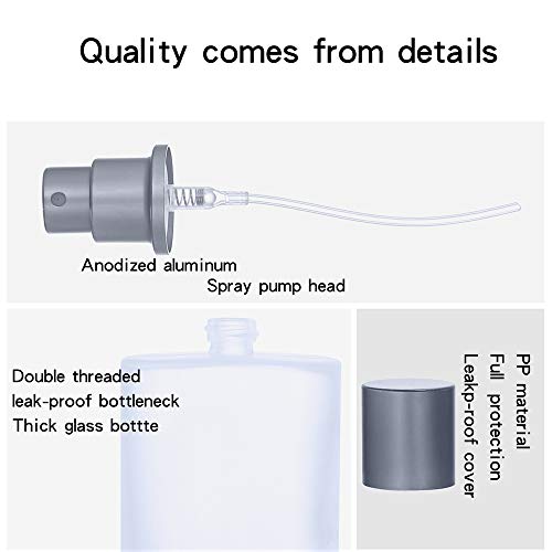 2 Pack 50ml Frosted Glass Spray Bottles Refillable Perfume Atomizers