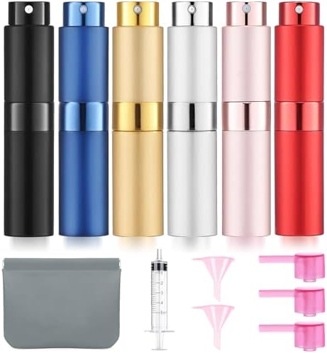 6 Pack 8ML Empty Perfume Atomizer for Refill Portable Spray Bottle