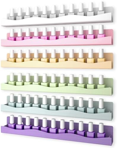 YMVV 6 Colors Nail Polish Wall Shelf Organizer
