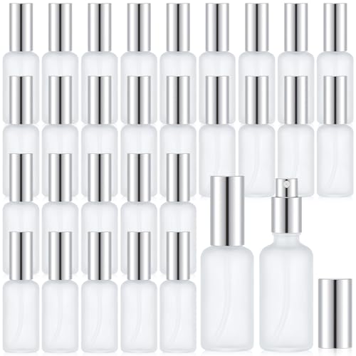 Roshtia 30 Pcs Refillable Silver Glass Spray Bottle for Perfume Travel