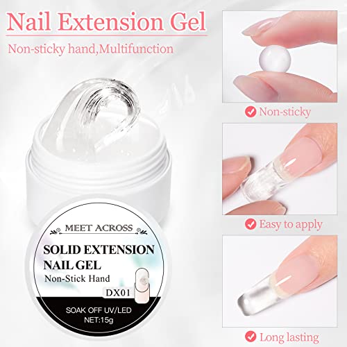 MEET ACROSS Solid Gel Builder Kit 2PCS with Mini Lamp