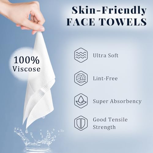 DewVera Disposable Face Towel 10x12 Ultra Soft Thick Washcloth