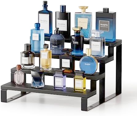 Boulphia 12 Inch Wood Cologne Stand 4 Tier Organizer