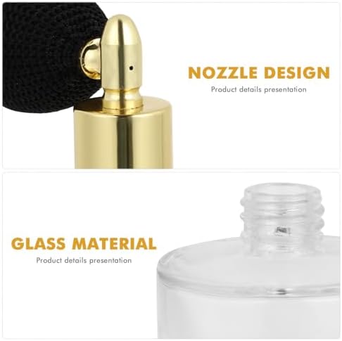 HEALLILY 50ml Gold Vintage Perfume Spray Bottle