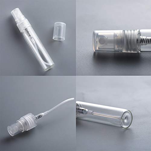 30Pcs 10ml Clear Glass Refillable Spray Bottles