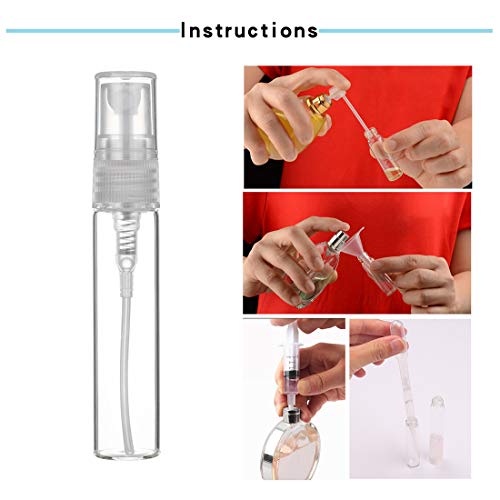 30Pcs 10ml Clear Glass Refillable Spray Bottles