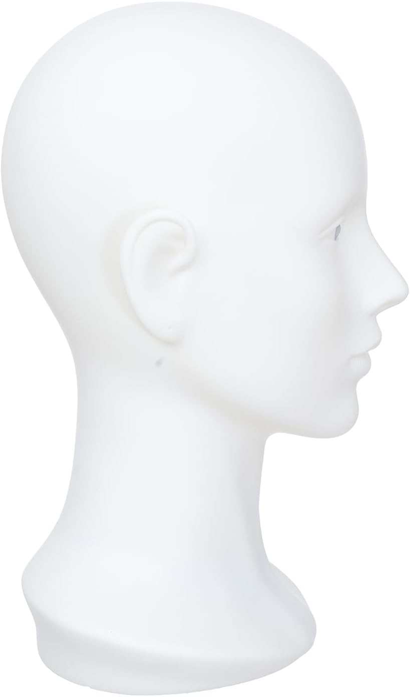 Miaomanzi PVC Female Mannequin Head White Display Stand
