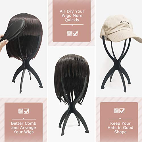 Dreamlover Wig Stand for 3 Wigs Black 142 Inch Height