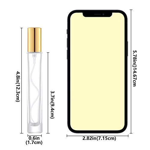 10ml Glass Spray Bottle Set 8PCS Gold