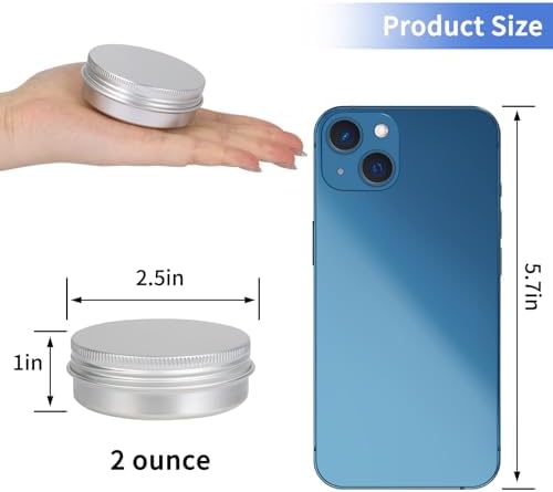 Moretoes 60 Pack 2 Oz Metal Tin Containers