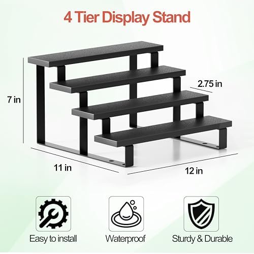 Boulphia 12 Inch Wood Cologne Stand 4 Tier Organizer